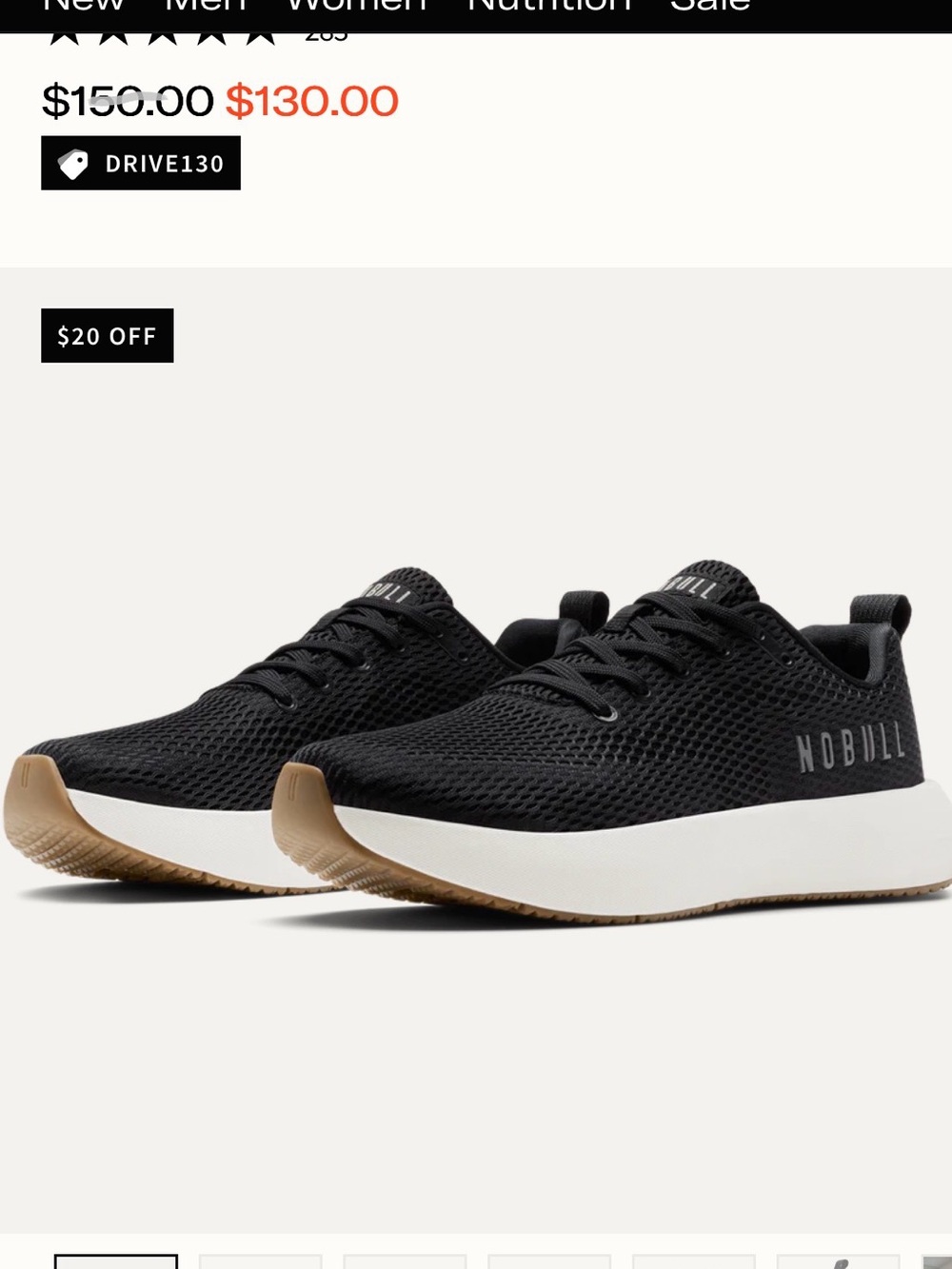 NOBULL women’s Drive Mesh shoe 🤍🖤 Hybrid Shoe. Cross Training. LIKE NEW